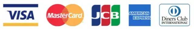 VISA MasterCard. JCB AMERICAN EXPRESS Diners Club INTERNATIONAL